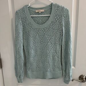 LOFT Women's Soft Green Knit Sweater